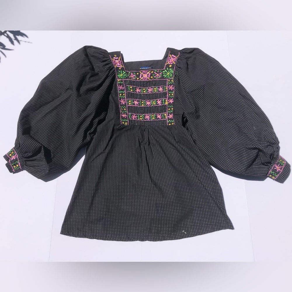 70’s Cotton Embroidered Boho Top